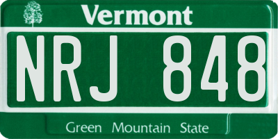 VT license plate NRJ848