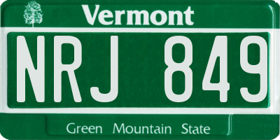 VT license plate NRJ849