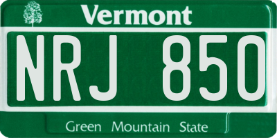 VT license plate NRJ850
