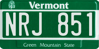 VT license plate NRJ851