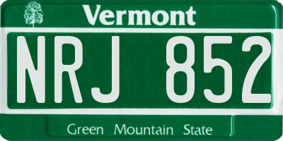 VT license plate NRJ852