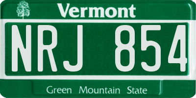 VT license plate NRJ854