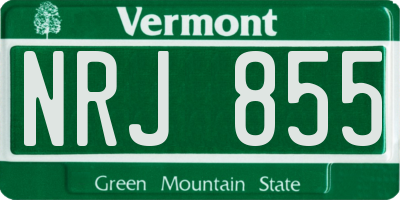 VT license plate NRJ855