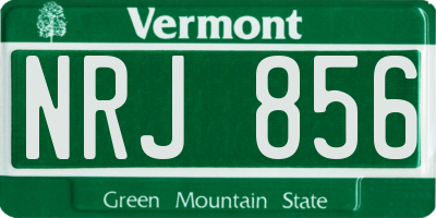 VT license plate NRJ856