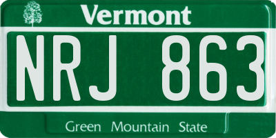 VT license plate NRJ863