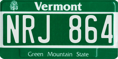 VT license plate NRJ864