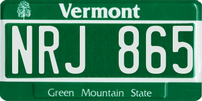 VT license plate NRJ865