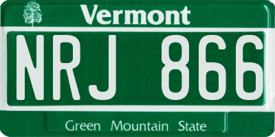 VT license plate NRJ866