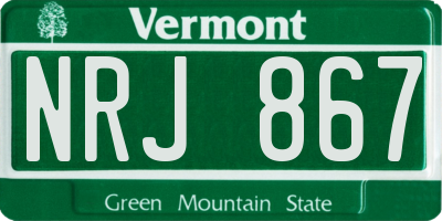VT license plate NRJ867