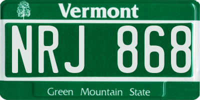 VT license plate NRJ868