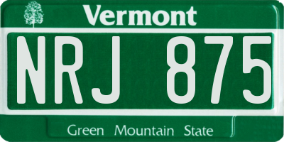 VT license plate NRJ875