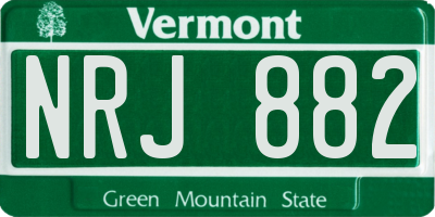VT license plate NRJ882