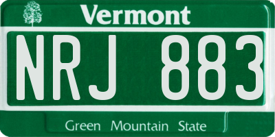 VT license plate NRJ883