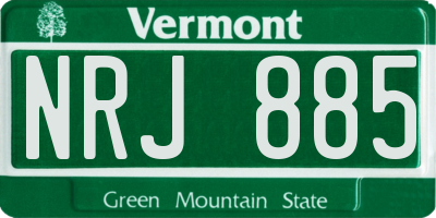 VT license plate NRJ885