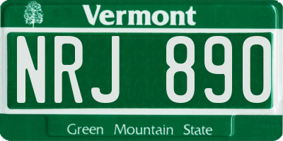 VT license plate NRJ890