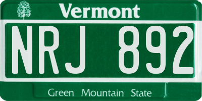 VT license plate NRJ892