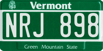VT license plate NRJ898