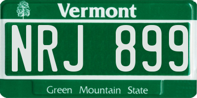 VT license plate NRJ899