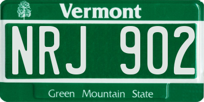 VT license plate NRJ902