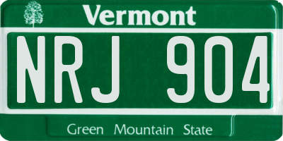 VT license plate NRJ904