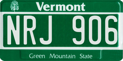 VT license plate NRJ906