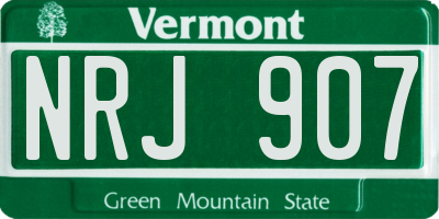 VT license plate NRJ907