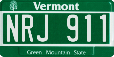 VT license plate NRJ911