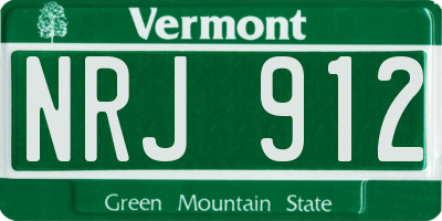 VT license plate NRJ912
