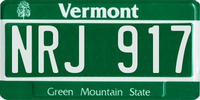 VT license plate NRJ917