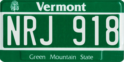 VT license plate NRJ918