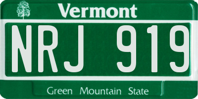 VT license plate NRJ919