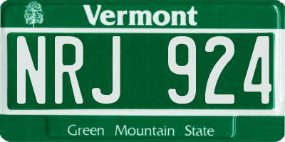 VT license plate NRJ924