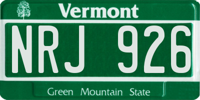 VT license plate NRJ926