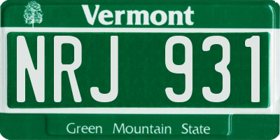 VT license plate NRJ931