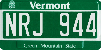 VT license plate NRJ944