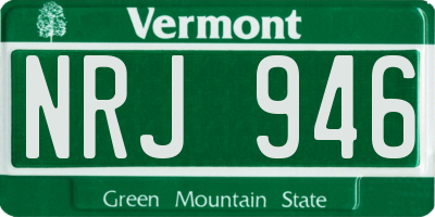 VT license plate NRJ946