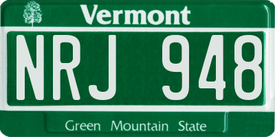 VT license plate NRJ948