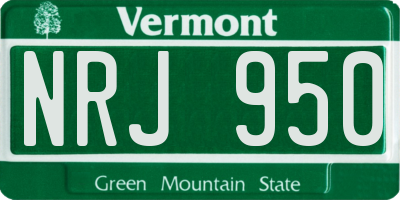 VT license plate NRJ950