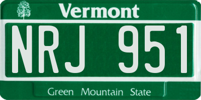 VT license plate NRJ951