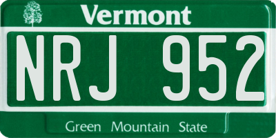 VT license plate NRJ952