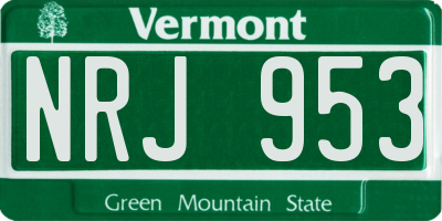 VT license plate NRJ953