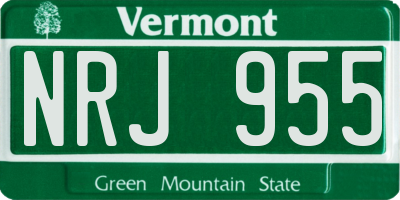 VT license plate NRJ955