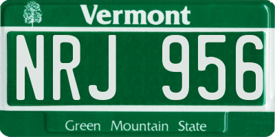 VT license plate NRJ956