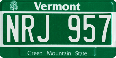 VT license plate NRJ957