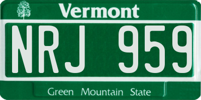 VT license plate NRJ959