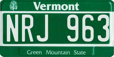 VT license plate NRJ963