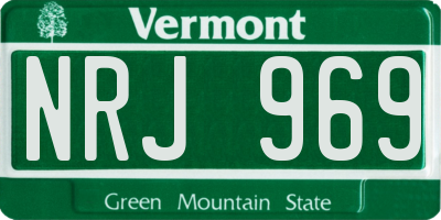 VT license plate NRJ969