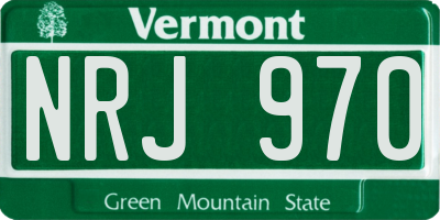 VT license plate NRJ970