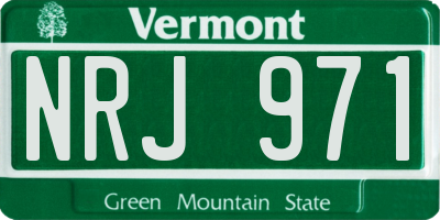 VT license plate NRJ971