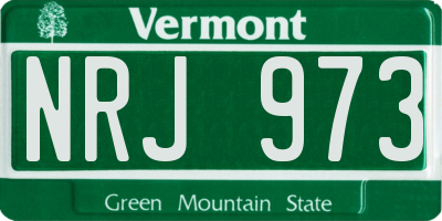 VT license plate NRJ973